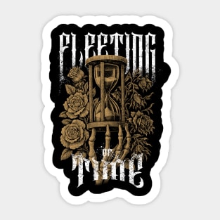 Fleeting of Time – Hourglass & Roses Dark Art Sticker